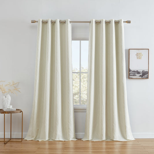 Camden Jacquard 100% Blackout Grommet Curtain Panels