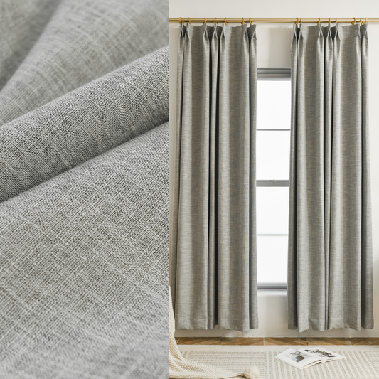 100% Total Blackout Curtain Scottish Linen Textured, Customize Size/Head, 1 Panel