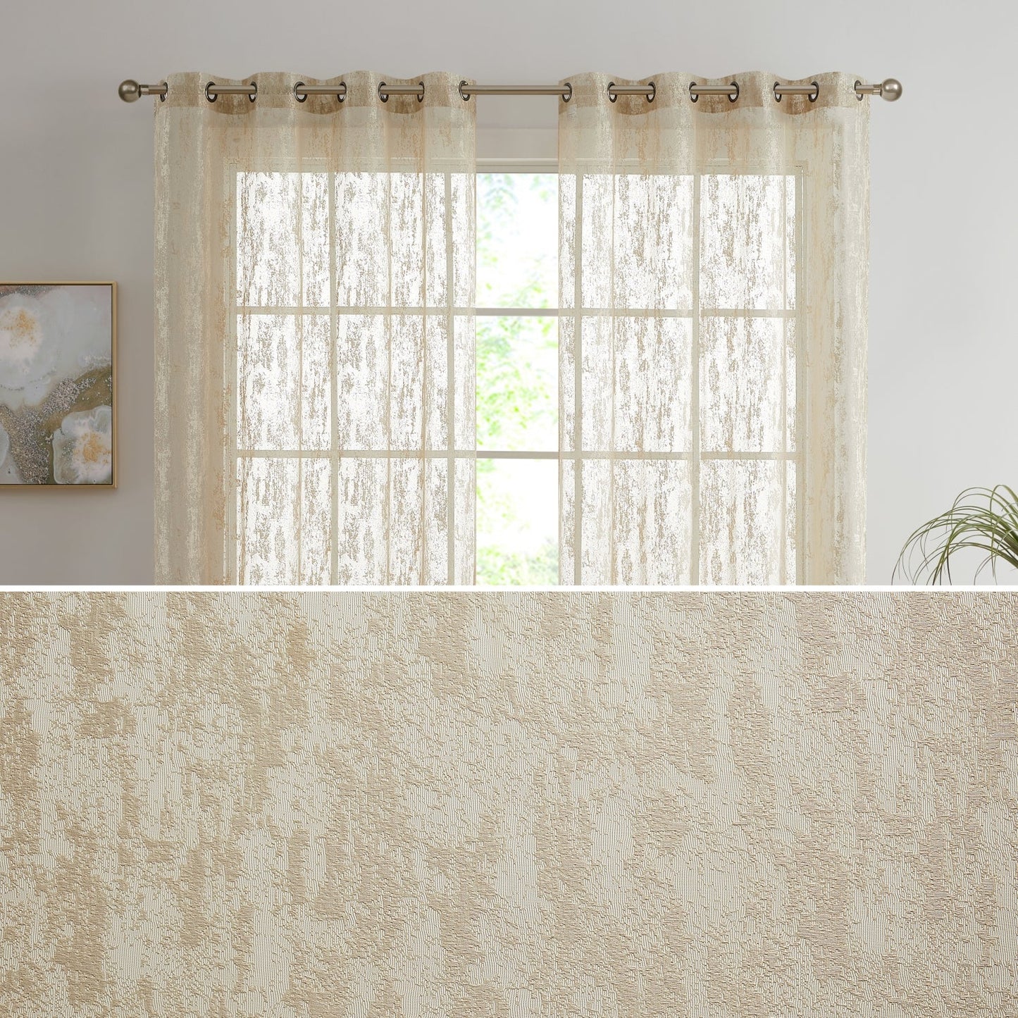 Crawford Abstract Grommet Sheer Curtains