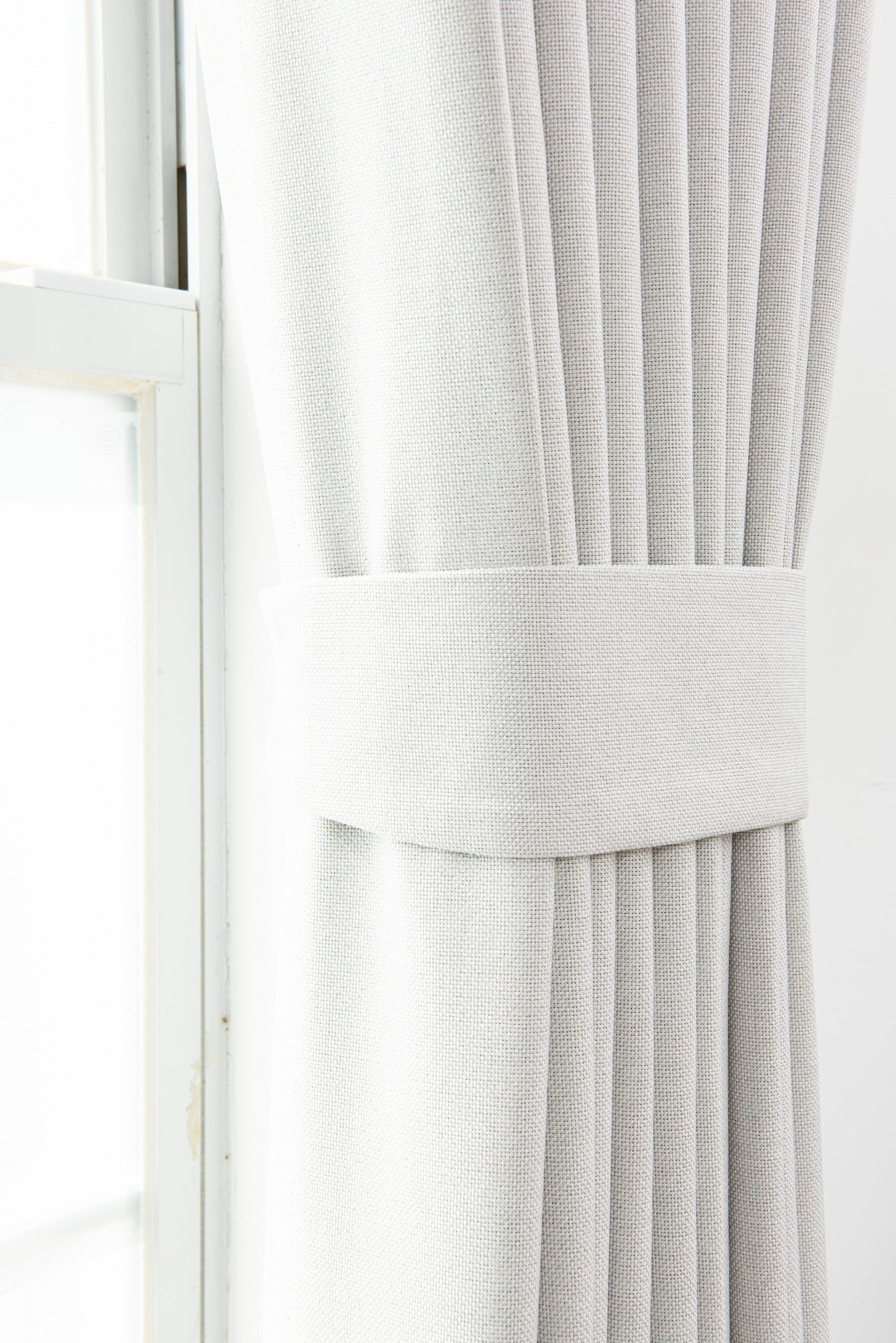 100% Total Blackout Curtain Premium linen Cream White Textured, Customize Size/Head, 1 Panel