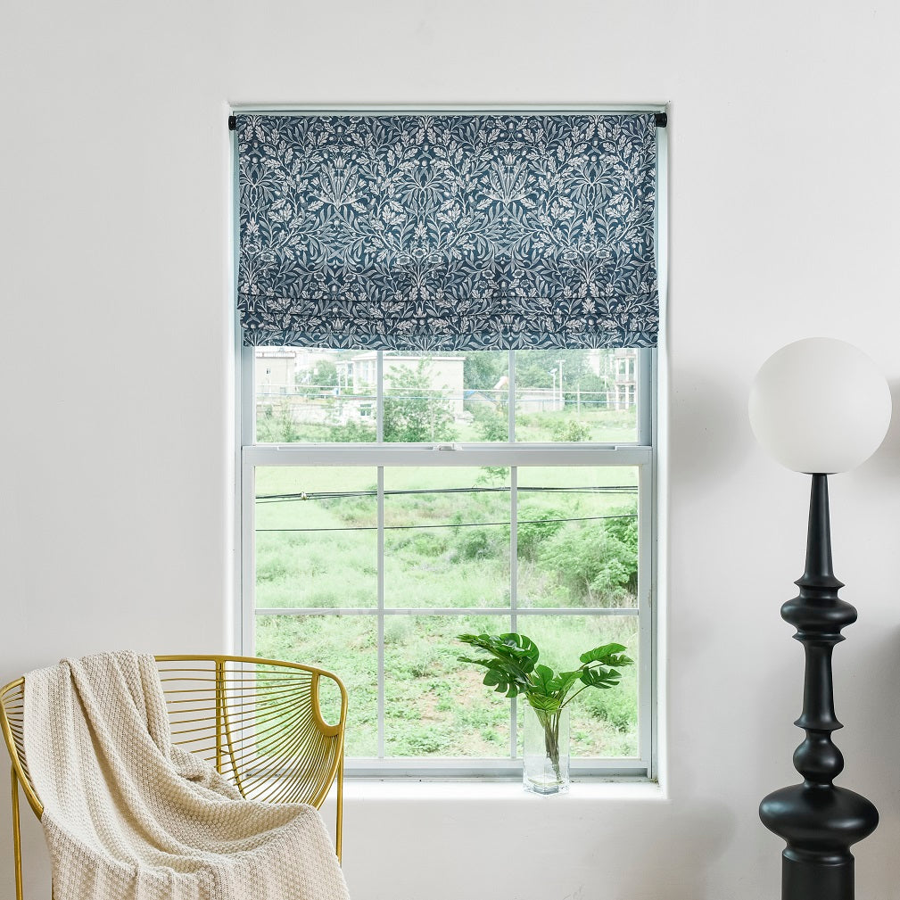 Custom Faux Roman Shades Botanical Bohemian Style
