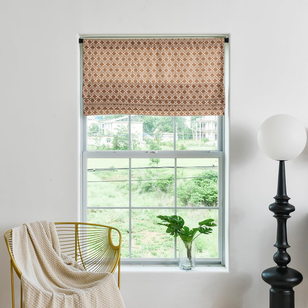 Custom Faux Roman Shades Art Deco Style