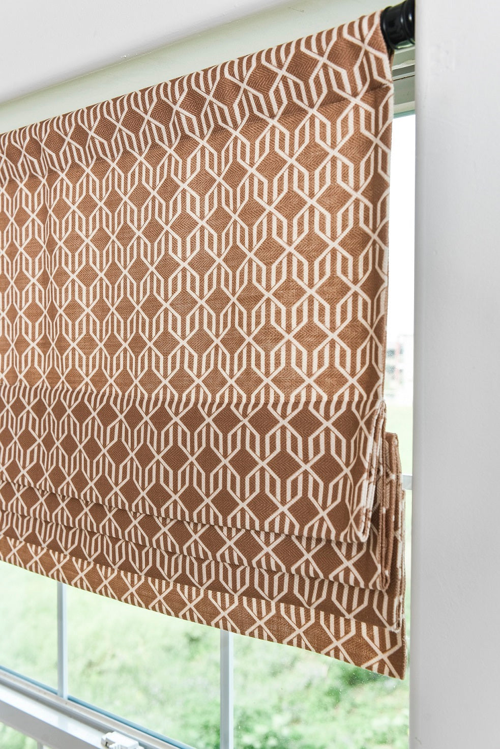 Custom Faux Roman Shades Art Deco Style