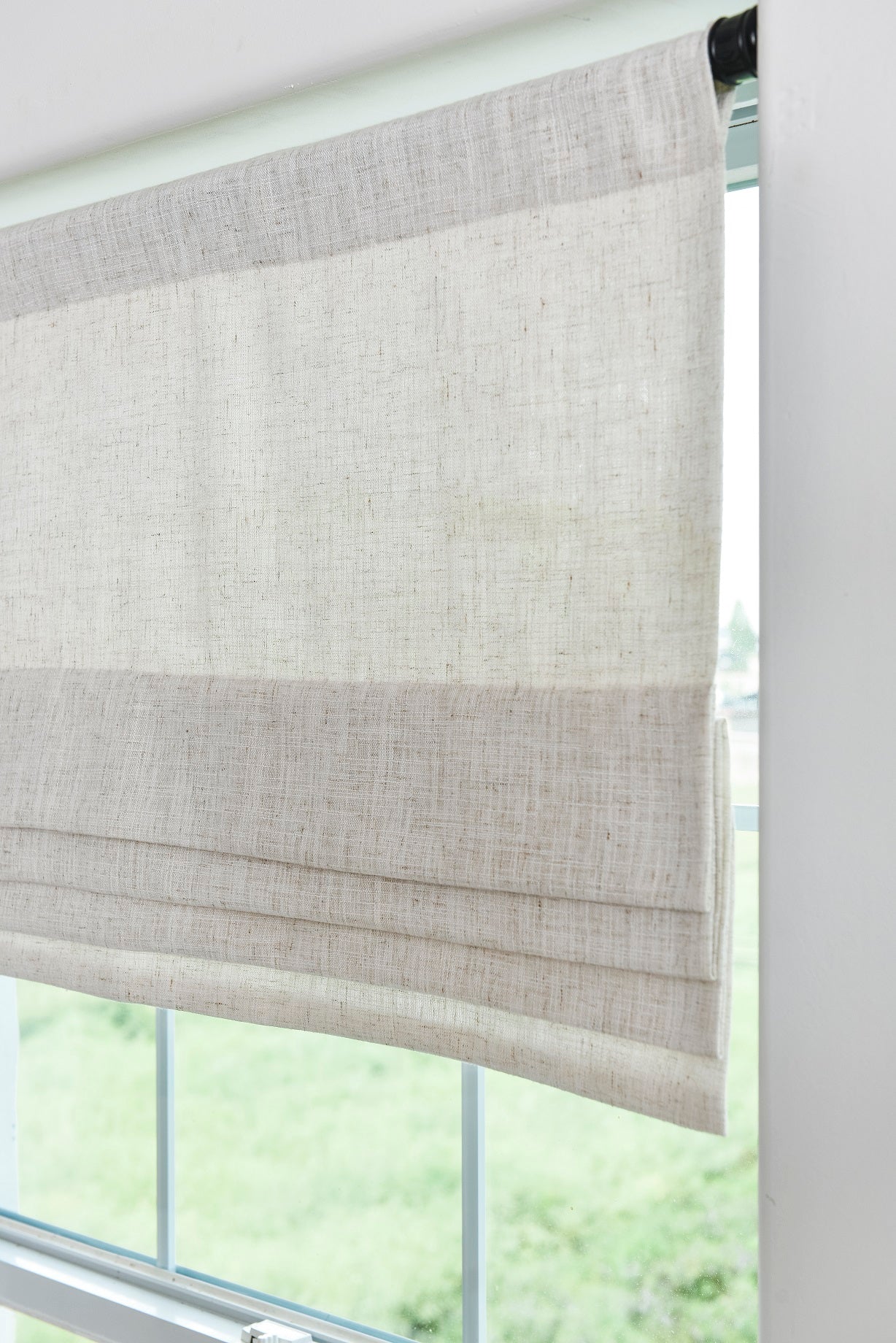 Custom Faux Roman Shades Linen Sheer Style