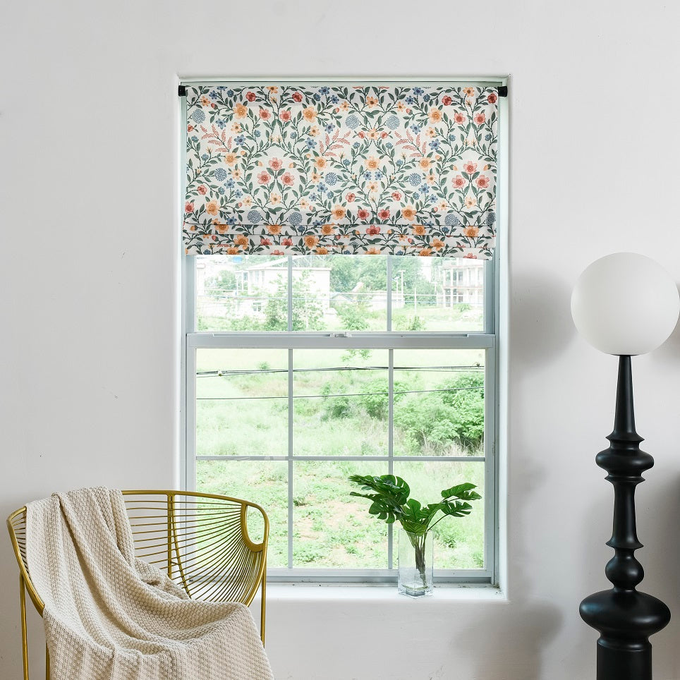 Custom Faux Roman Shades Summer Countryside Style