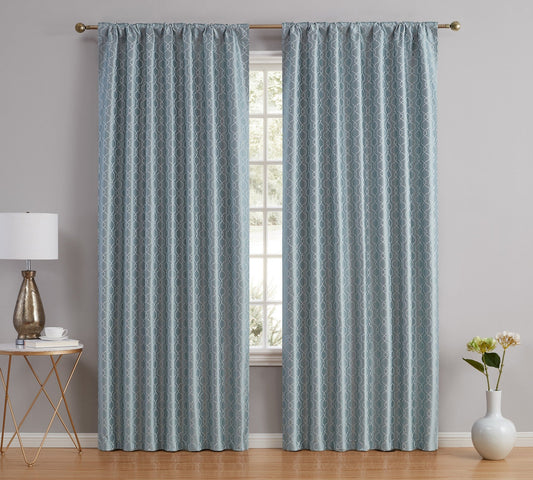 Franklin Moroccan Trellis 100% Blackout Back Tab Curtain Panels
