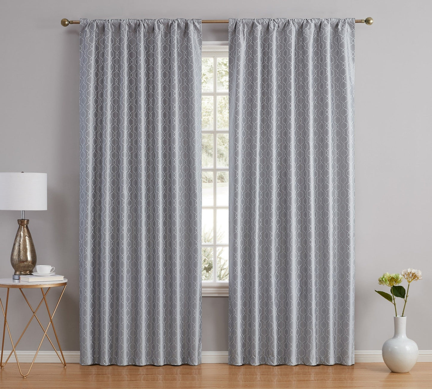 Franklin Moroccan Trellis 100% Blackout Back Tab Curtain Panels