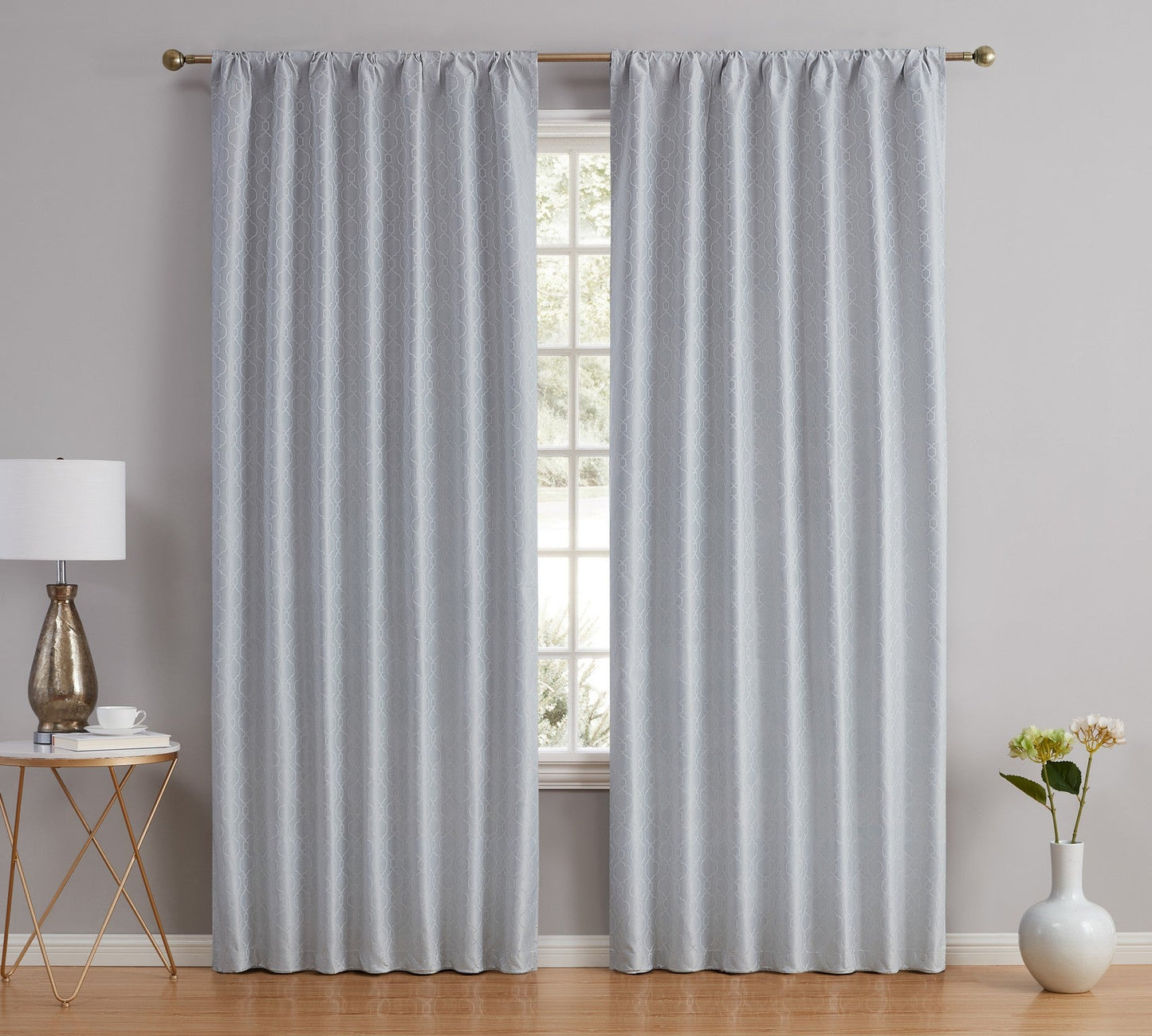 Franklin Moroccan Trellis 100% Blackout Back Tab Curtain Panels