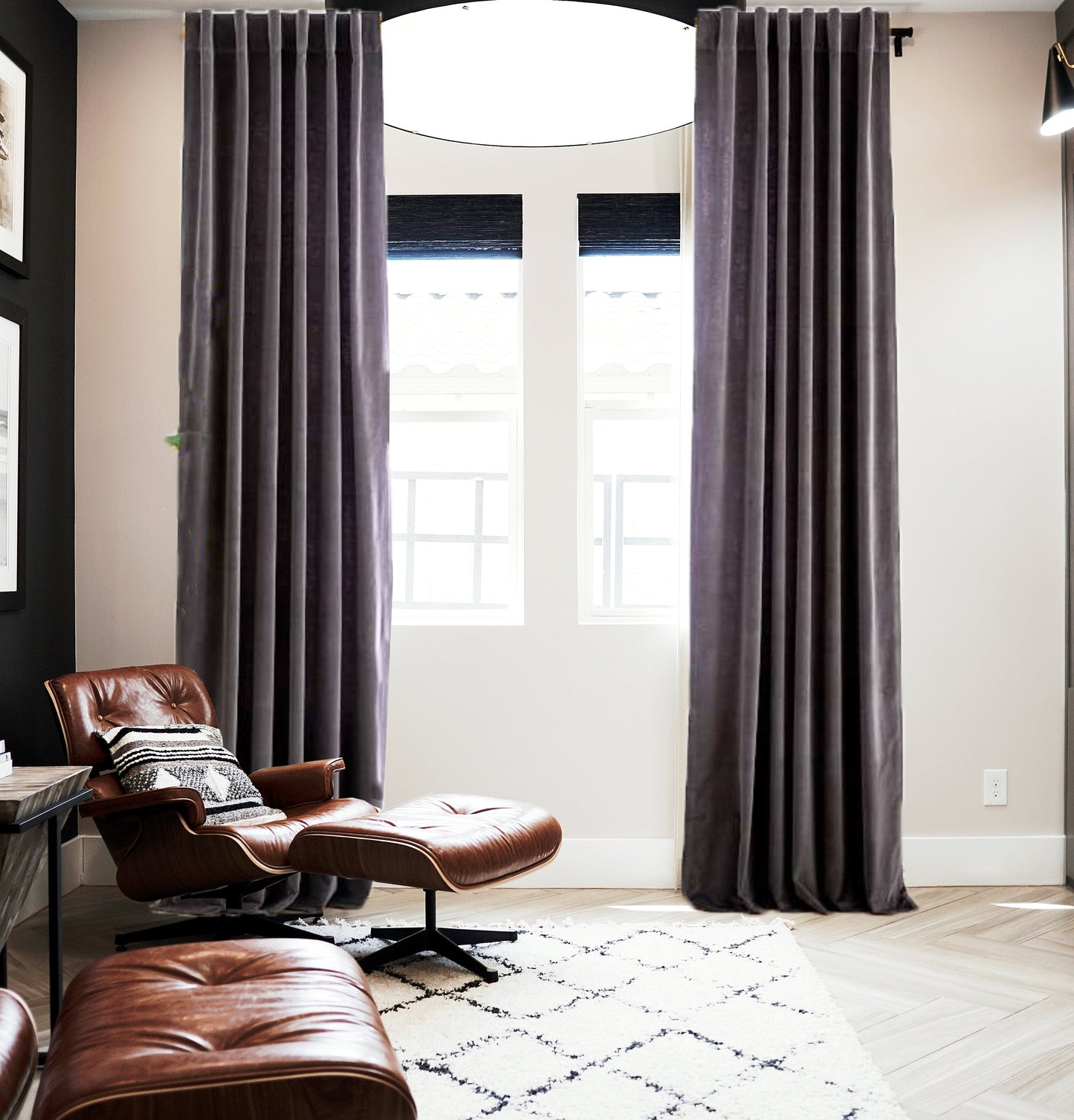 Sage Green Cotton Velvet Curtain