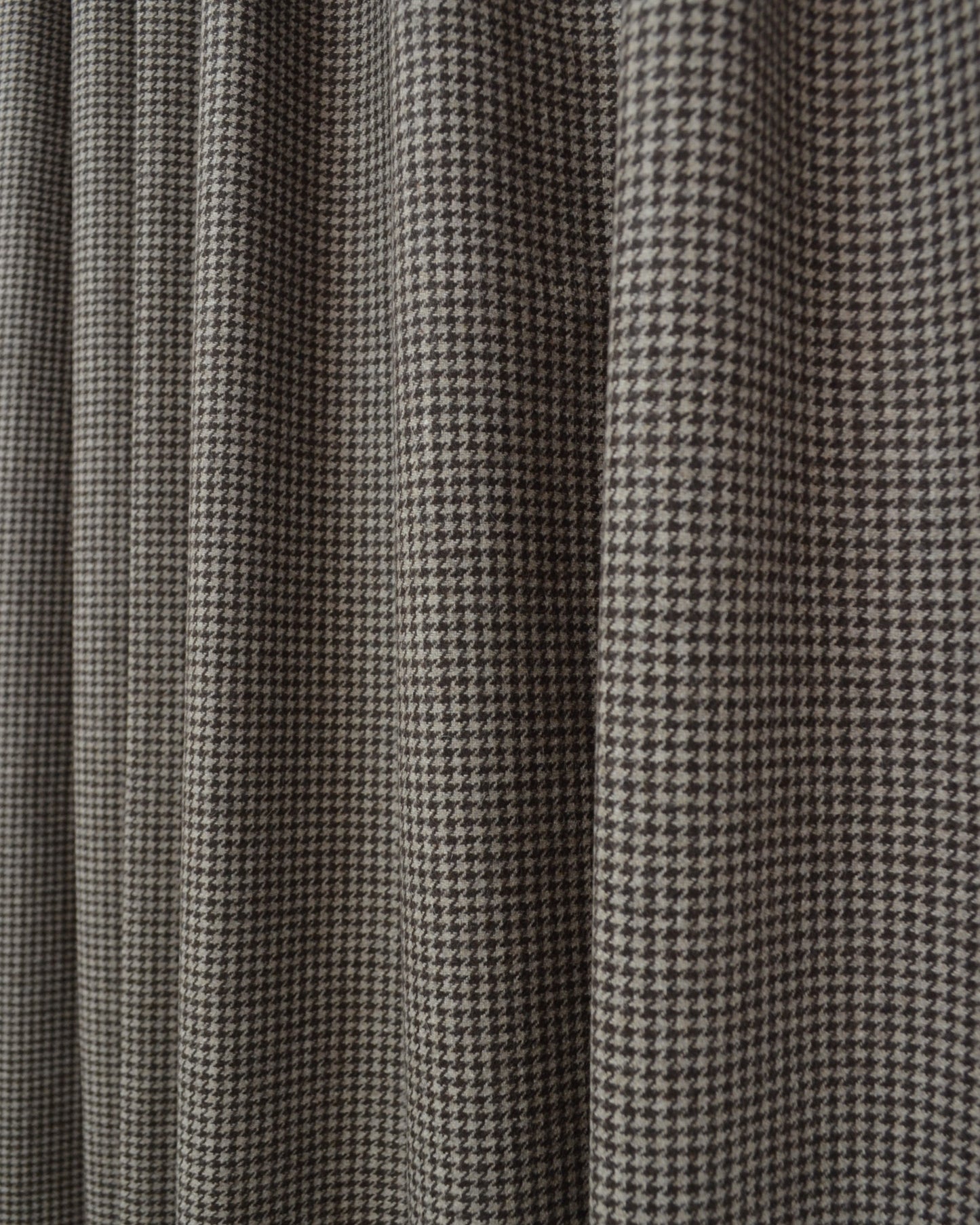 Brown Houndstooth Wool Curtain