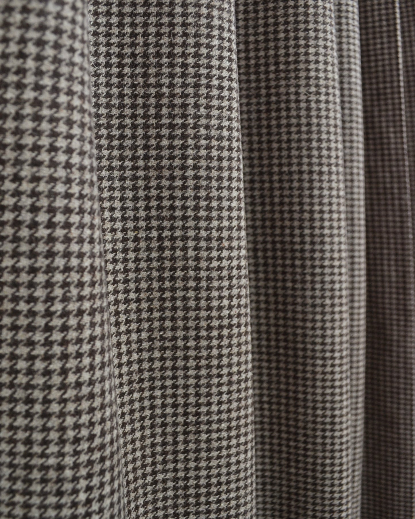Brown Houndstooth Wool Curtain