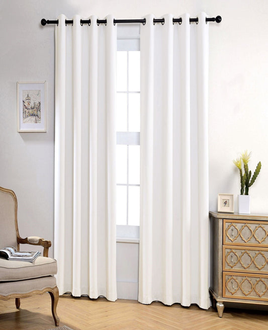 JEANNIE WHITE BLACKOUT GROMMET 2-PANELS 54"X63"