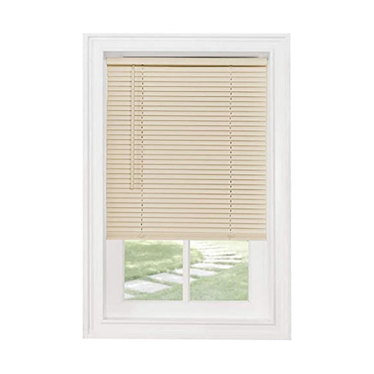 Cordless Light Filtering Mini Blind - 42 Inch Width, 64 Inch Length, 1" Slat Size - Pearl White - Cordless GII Morningstar Horizontal Windows Blinds for Interior by Achim Home Decor