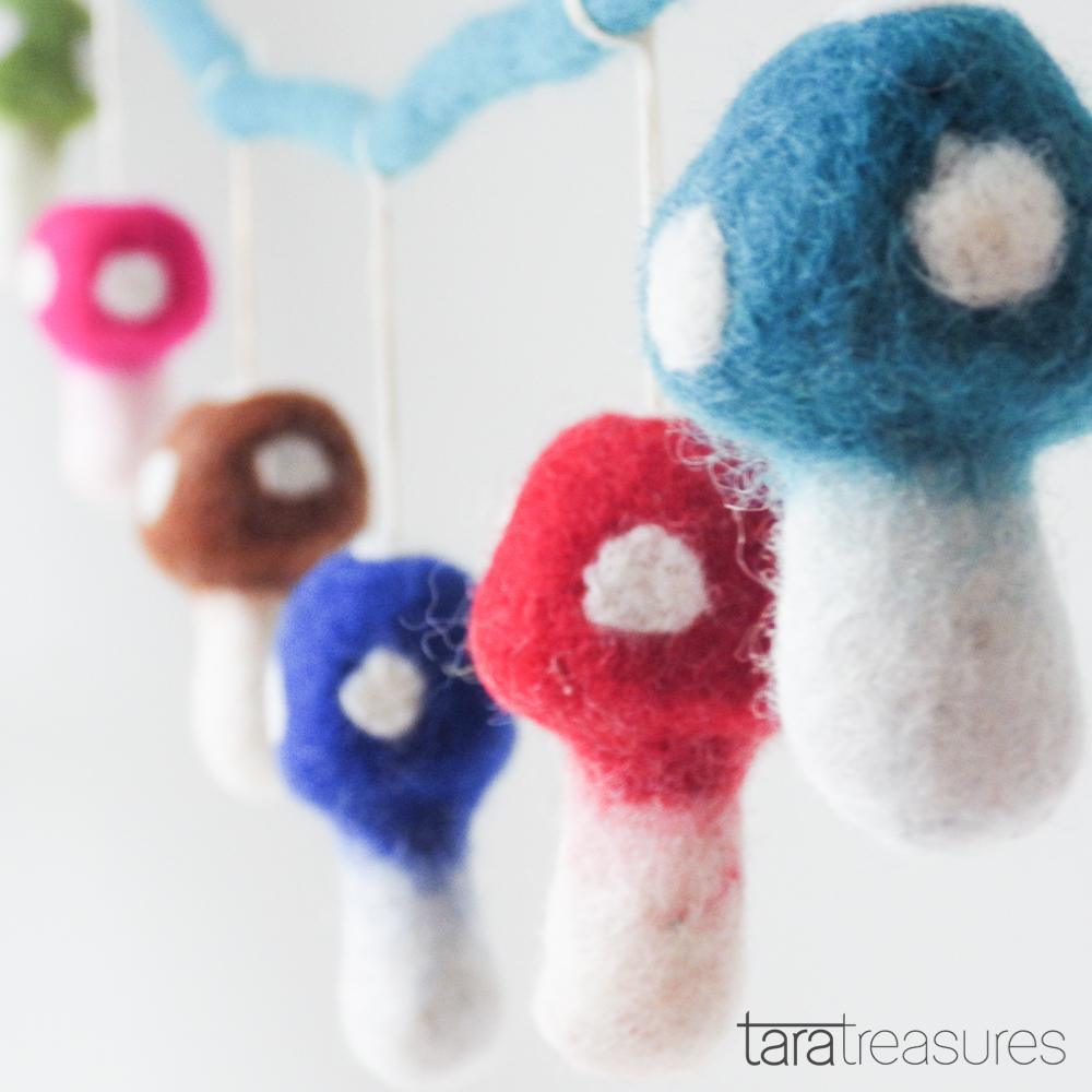 Mushroom (Toadstool) Garland - Colourful