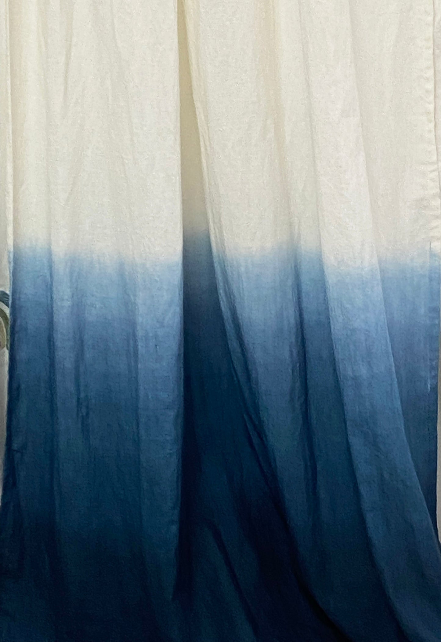 Blue Ombre Linen Curtain