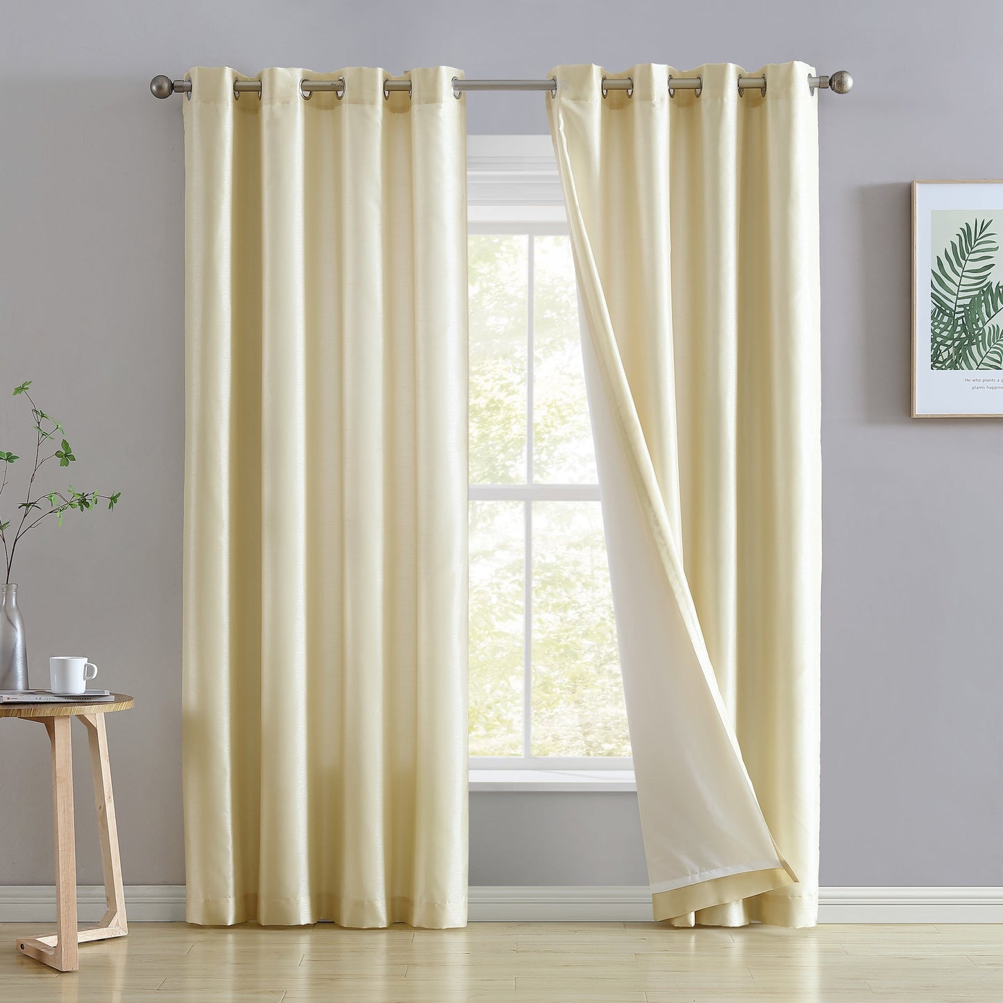 Jefferson Faux Silk Grommet Curtain Panels