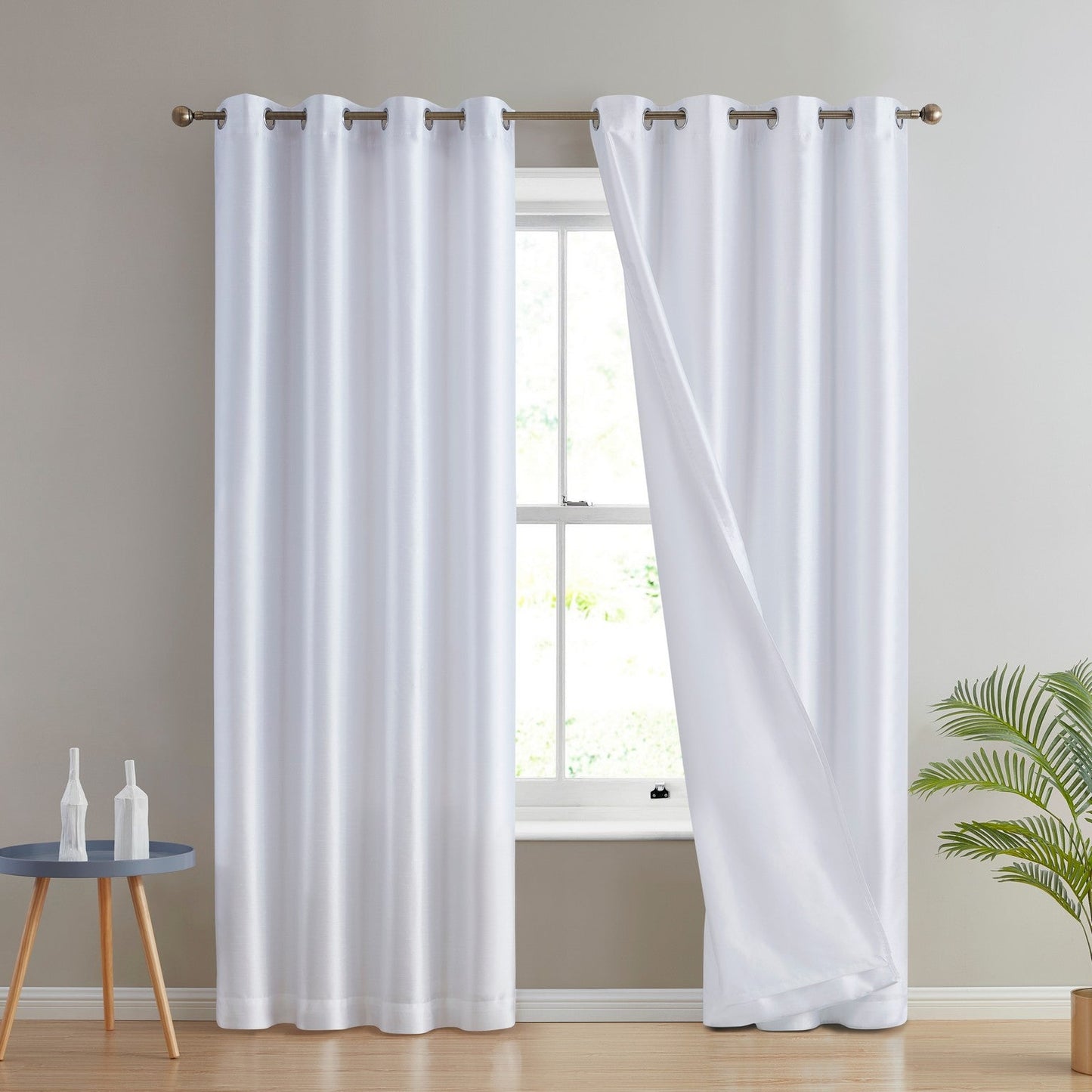 Jefferson Faux Silk Grommet Curtain Panels