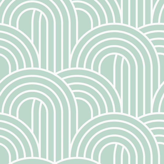 Wave After Wave Wallpaper in Mint