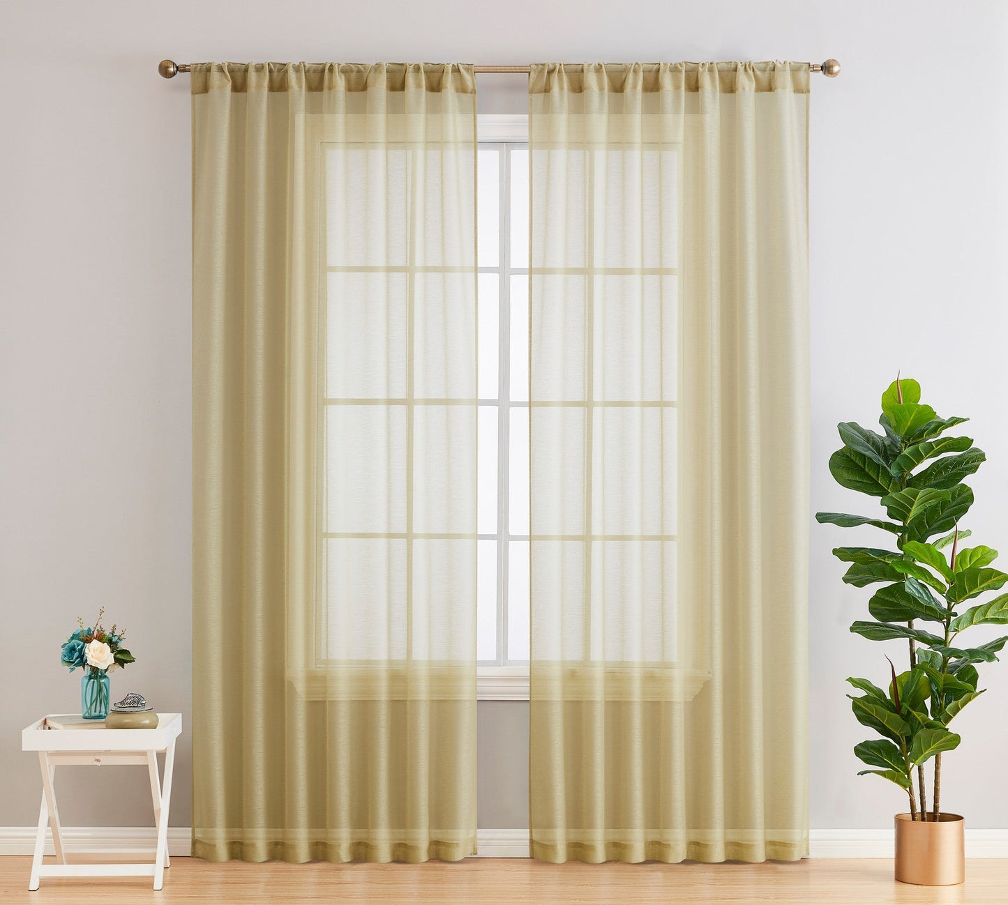 Lauren Semi Sheer Back Tab Rod Pocket Panels