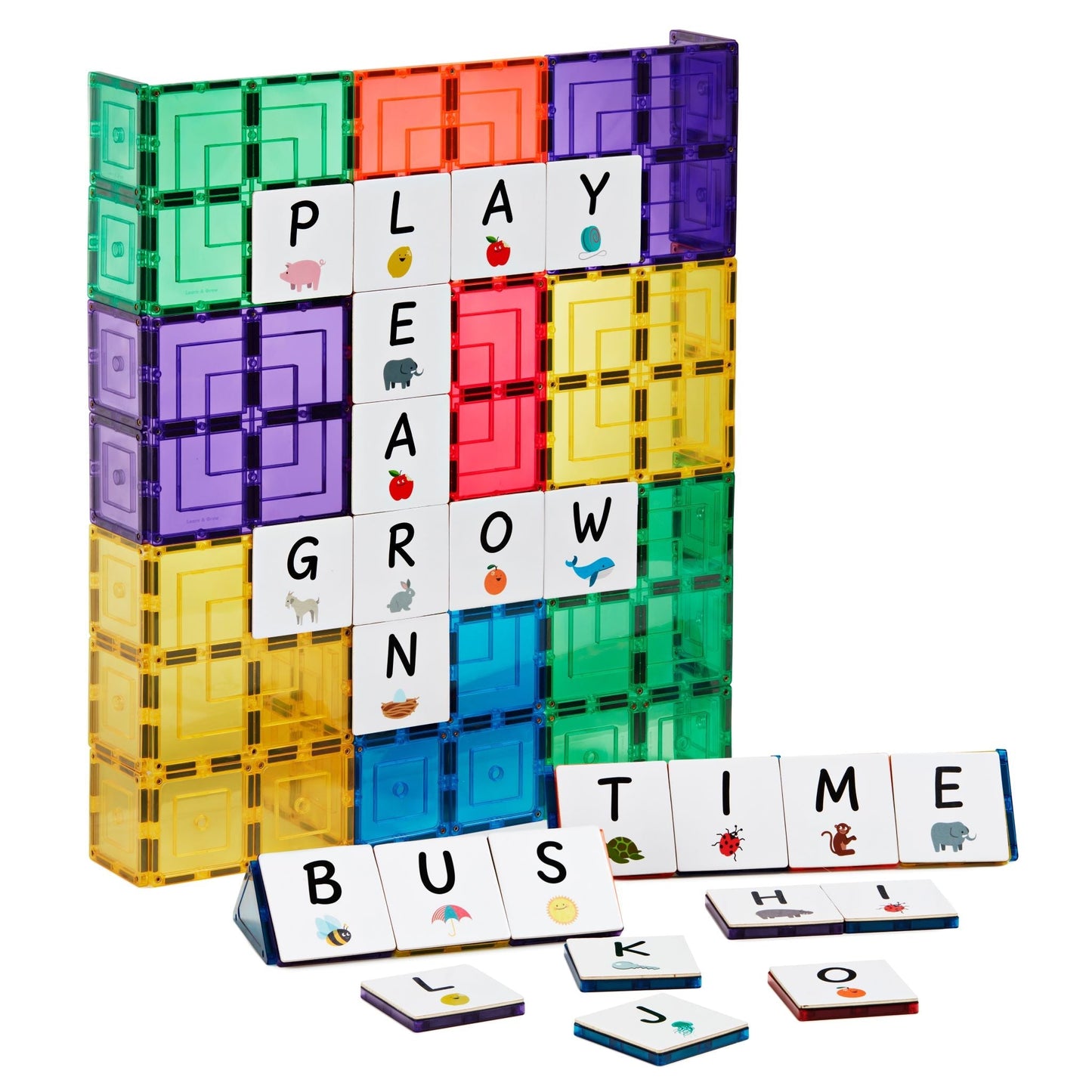 Learn & Grow - Magnetic Tile Toppers - Alphabet Upper (40 Piece)