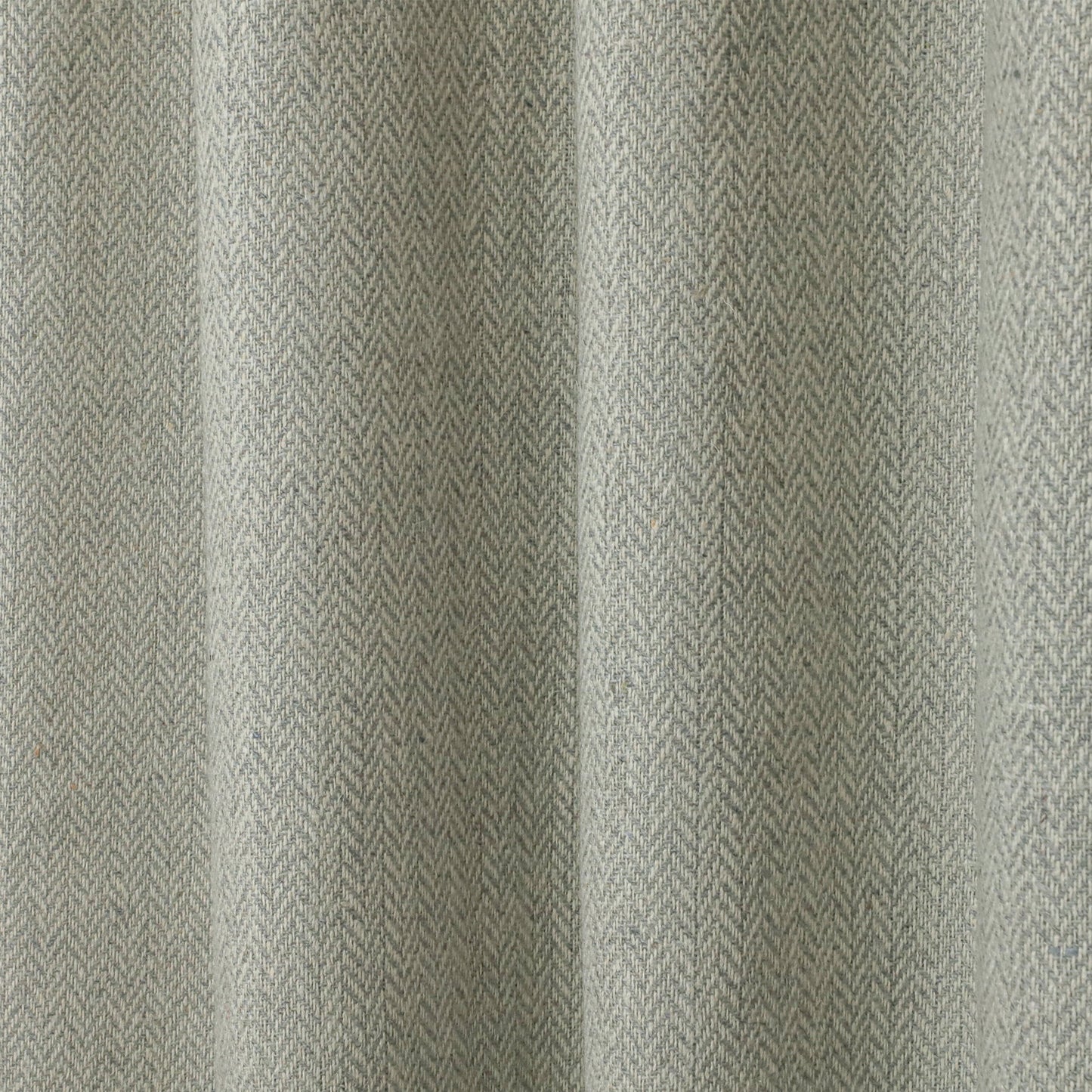 Light Grey Chevron Wool Curtains with Leather Tabs