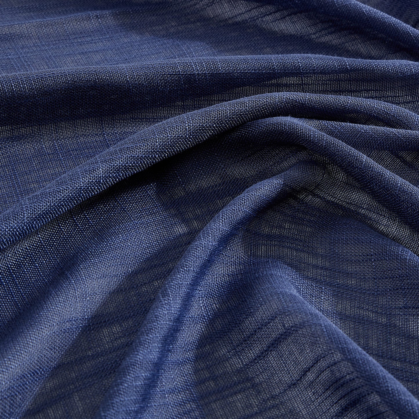 Linda Faux Linen Textured Sheer Rod Pocket Curtain Panels