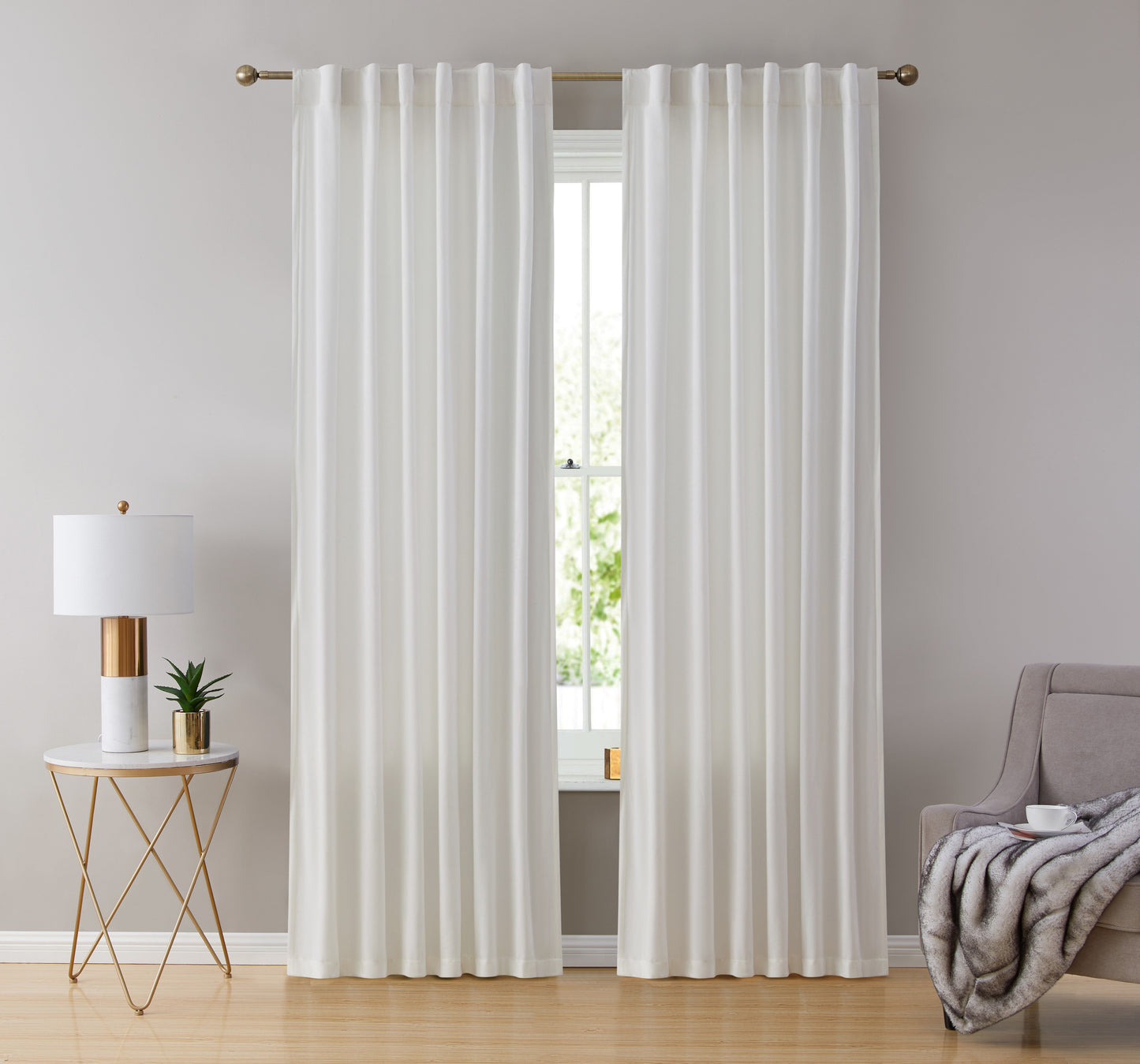 Lopez Velvet Back Tab Rod Pocket Curtain Panels
