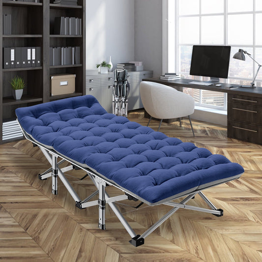 MOPHOTO Adult Wide Folding Camping Cot Portable Outdoor Military Sleeping Bed, 75'¡Á 28' Folding Cot with Mattress