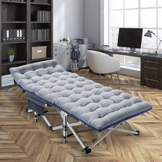 MOPHOTO Adults & Kids Folding Cot Camping Cot, Outdoor Portable Military Sleeping Bed with Pearl Mattress & Carrying Bag, 75'¡Á28'