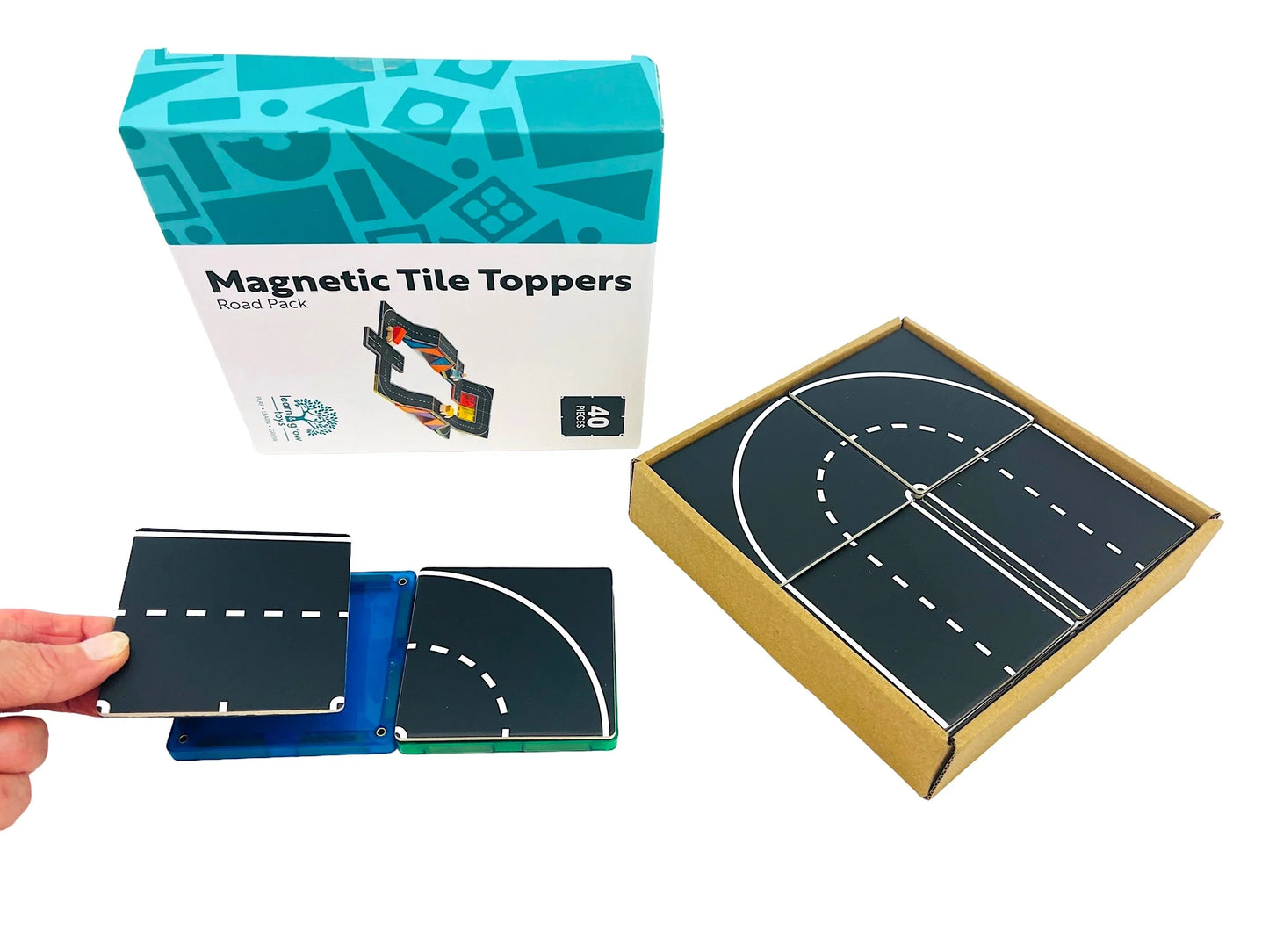Learn & Grow - Magnetic Tile Toppers - Road (40 Piece)