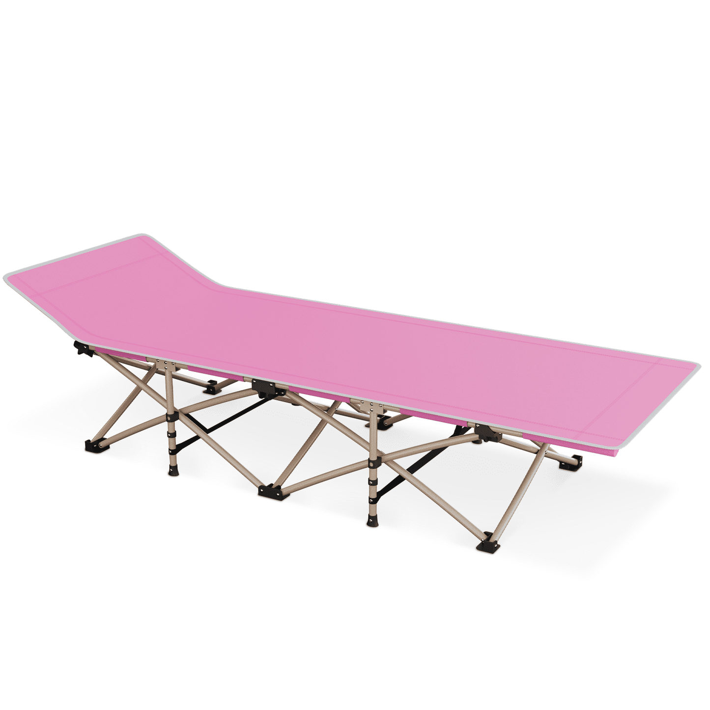 Magshion Camper Folding Camping Cot, Portable Sleeping Cot Durable Lightweight Outdoor Bed with Carry Bag, 360lbs Capacity, Pink