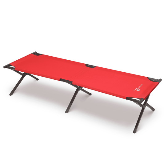 Magshion Camping Cot for Adults, Portable Military Style Folding Sleeping Bed Tent Camp Bed with Carrying Bag, Up to 330lbs, Red