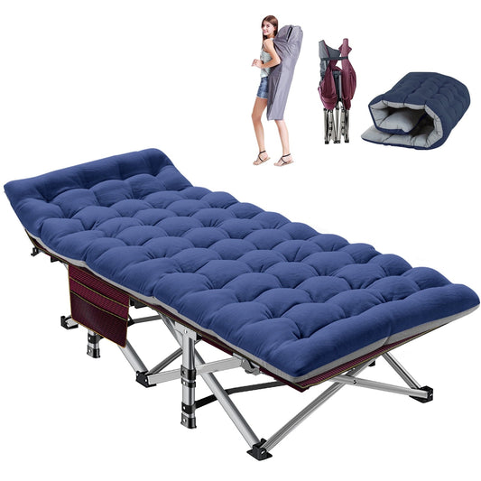 NAIZEA Folding Bed for Adults, Portable Rollaway Guest Bed Sleeping Cot with Mattress, Outdoor Camping Cot with Carry Bag