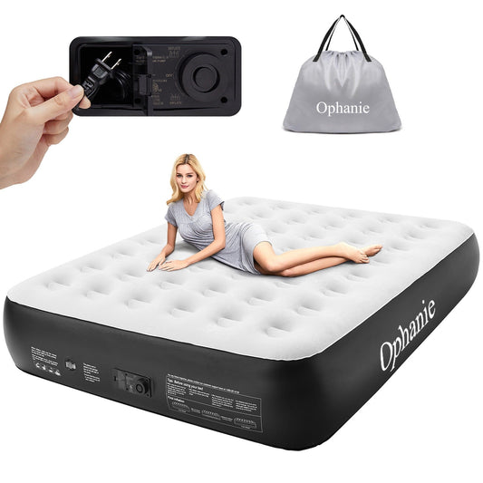 Ophanie 13 inch Queen Size Air Mattress with Built-in-Pump,Black
