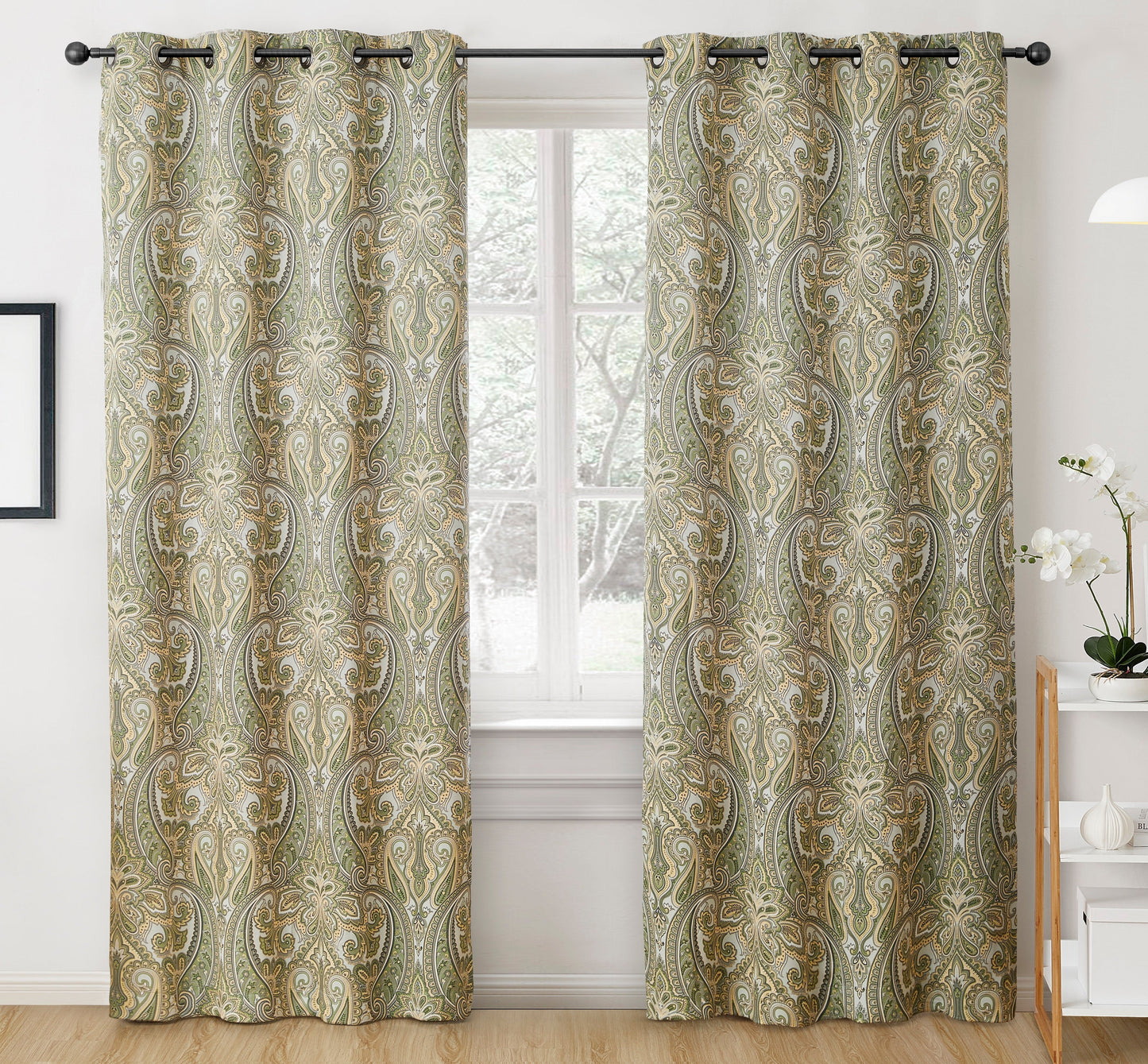 Paris Paisley Room Darkening Grommet Curtain Panels