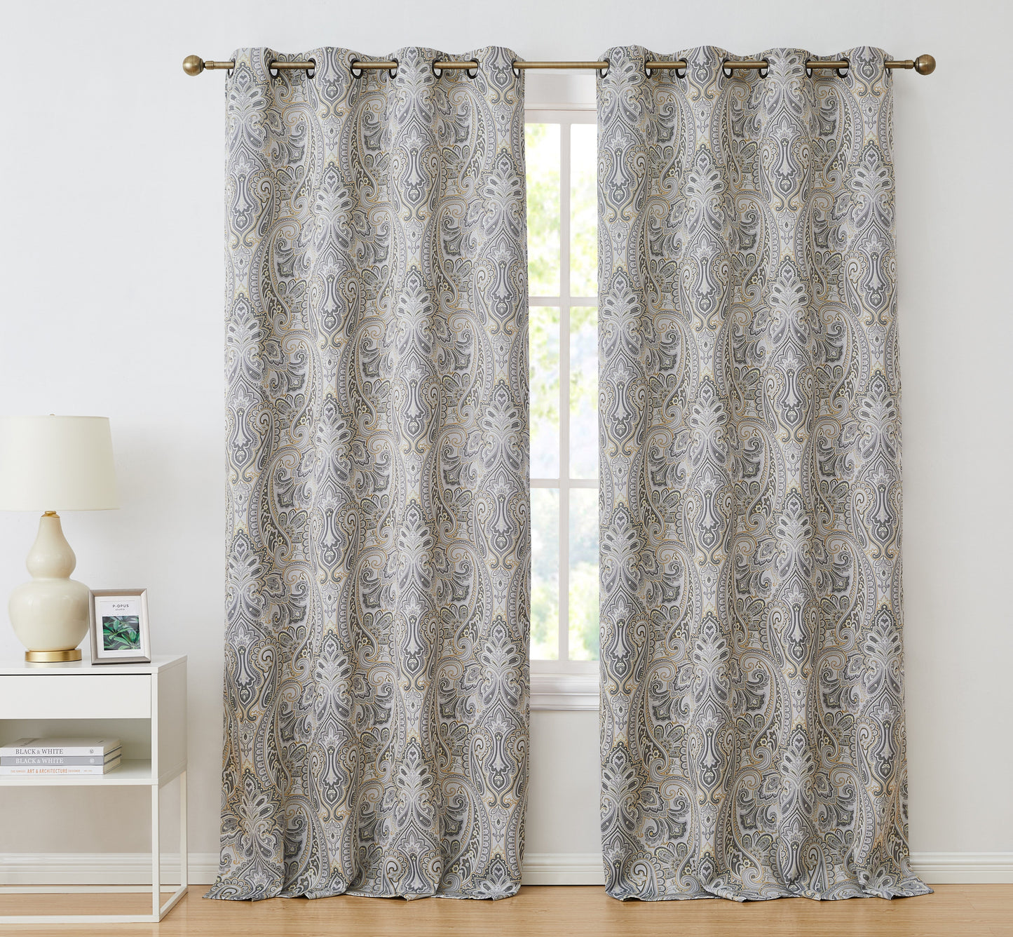 Paris Paisley Room Darkening Grommet Curtain Panels