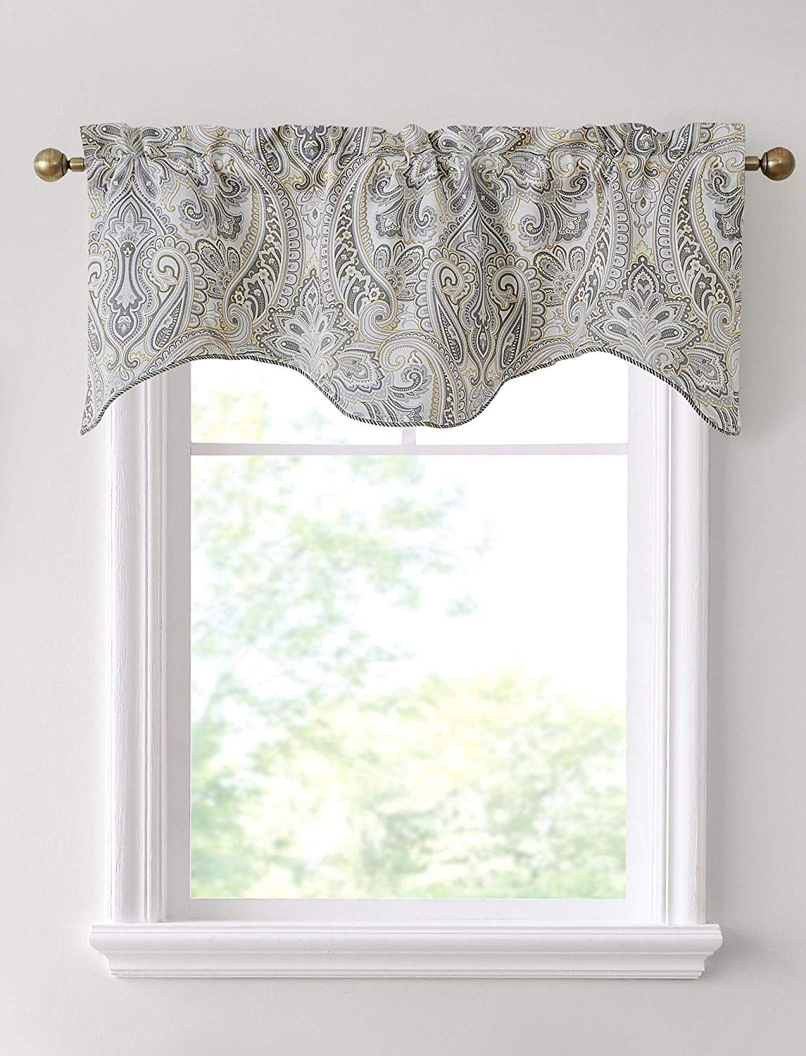 Paris Paisley Scalloped Valance - 50 W x 20 L In