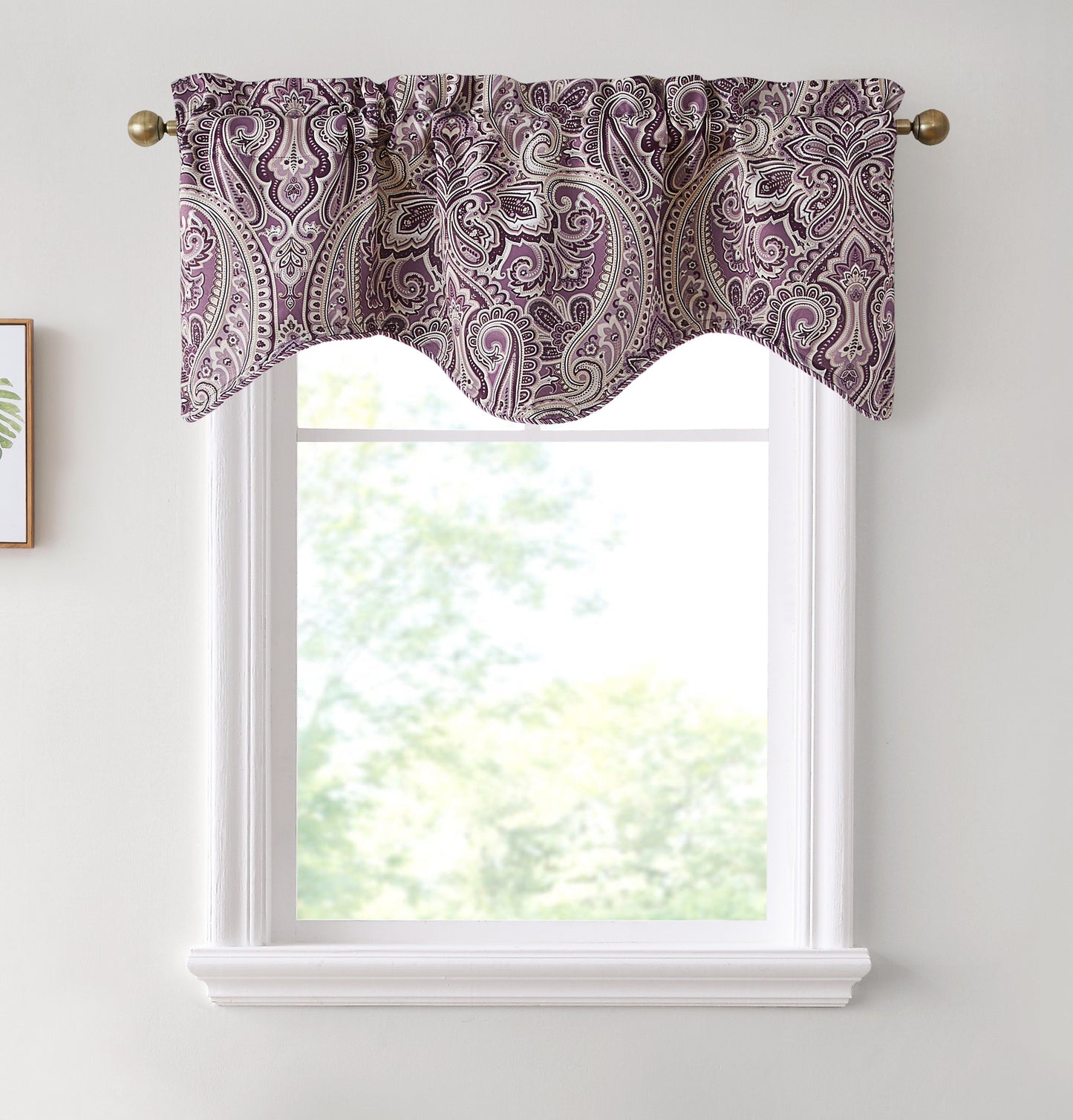 Paris Paisley Scalloped Valance - 50 W x 20 L In