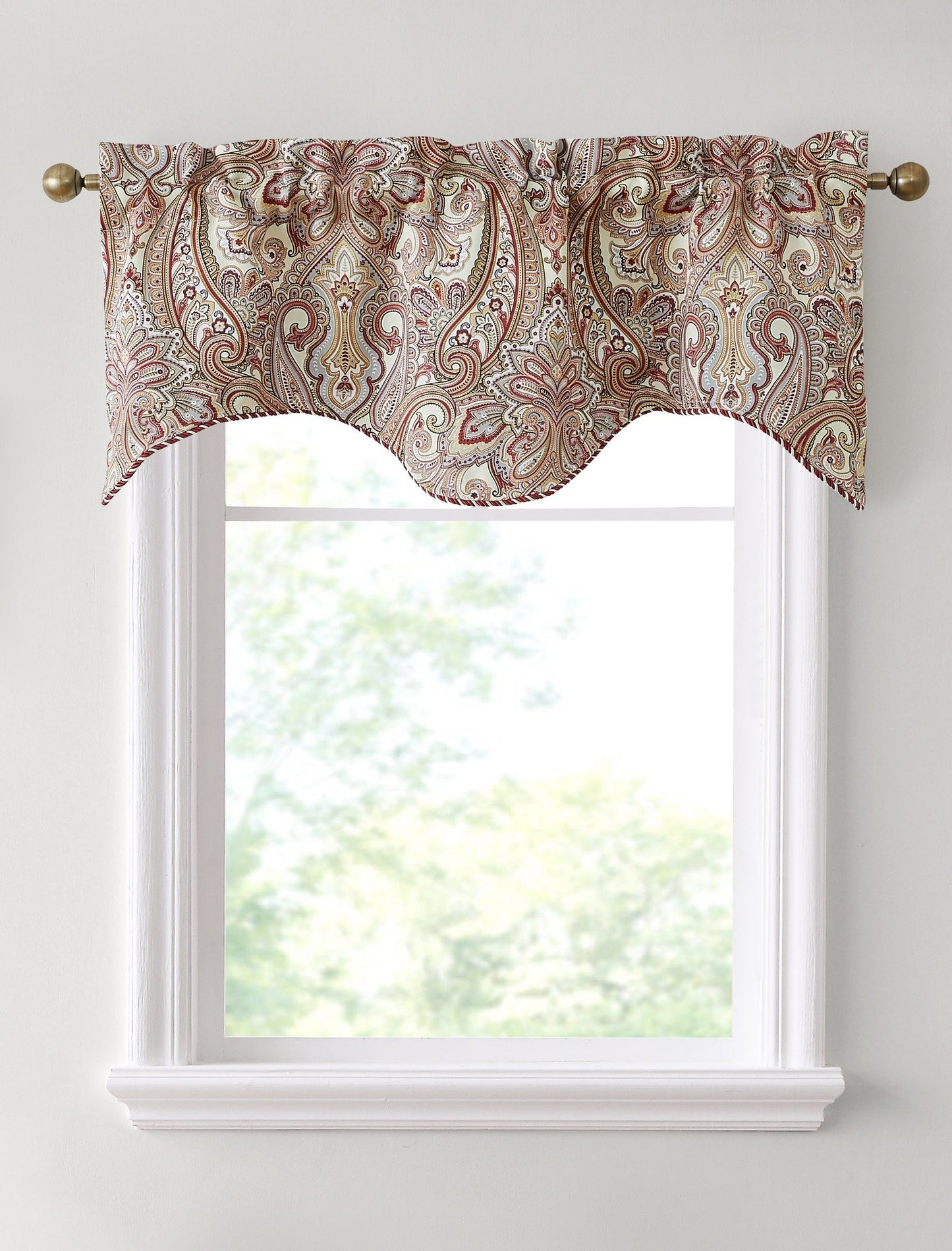 Paris Paisley Scalloped Valance - 50 W x 20 L In