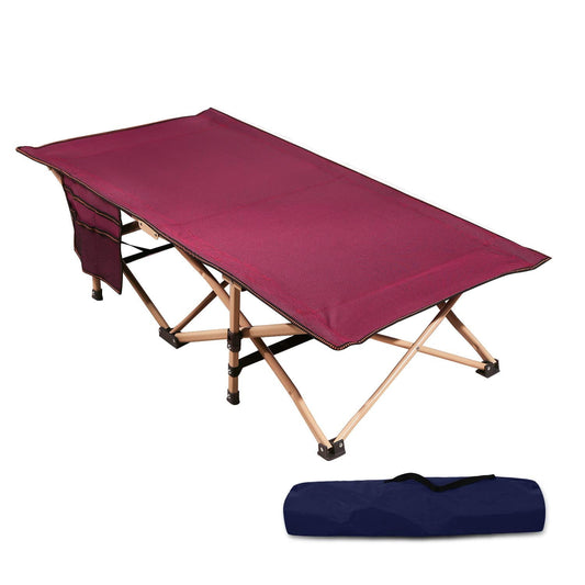 REDCAMP 2 Pack Portable Toddler Cot, Sturdy Folding Kids Camping Cot for Indoor Outdoor, Red 53'