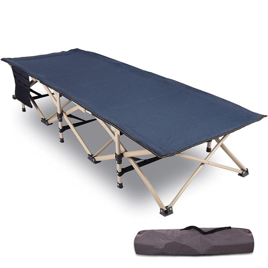 REDCAMP Extra Long Folding Camping Cots for Kids/Teens/Adults, Portable Cot Sleeping Bed Travel Cot, Navy 75'