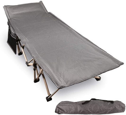 REDCAMP Folding Camping Cot for Adults 500lbs, Heavy Duty Wide Sleeping Cots with Carry Bag Portable for Camp Office Use, Grey 75'x28'