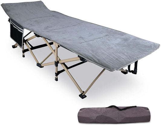 REDCAMP Folding Camping Cots with Pad for Adults, Portable Heavy Duty Sleeping Cots Camp Beds with Carry Bag for Outdoor Office Home, Gray