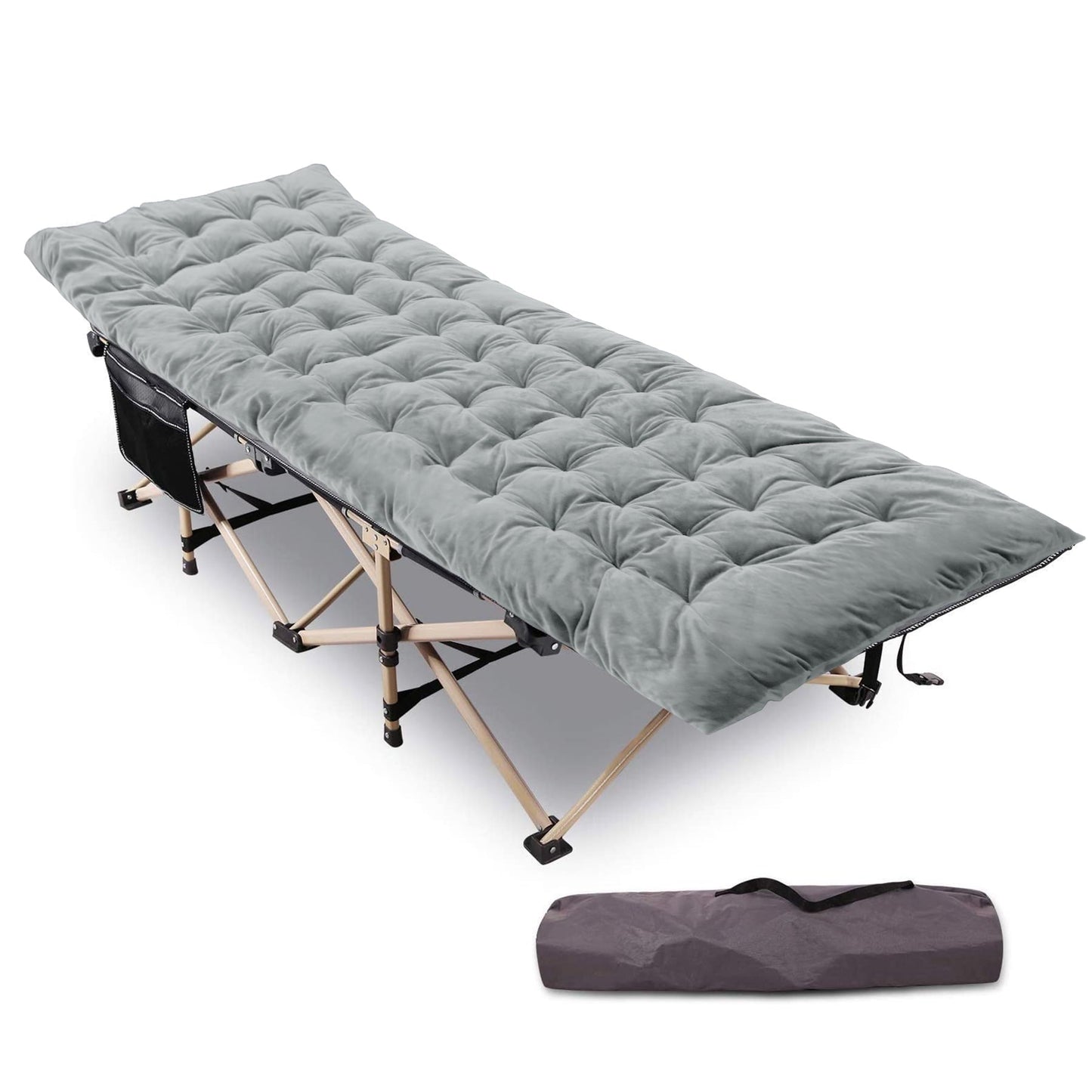 REDCAMP Folding Camping Cots with Thicker Cot Pads for Adults Heavy Duty, 28' Extra Wide Sturdy Portable Sleeping Cot for Camp Office Use