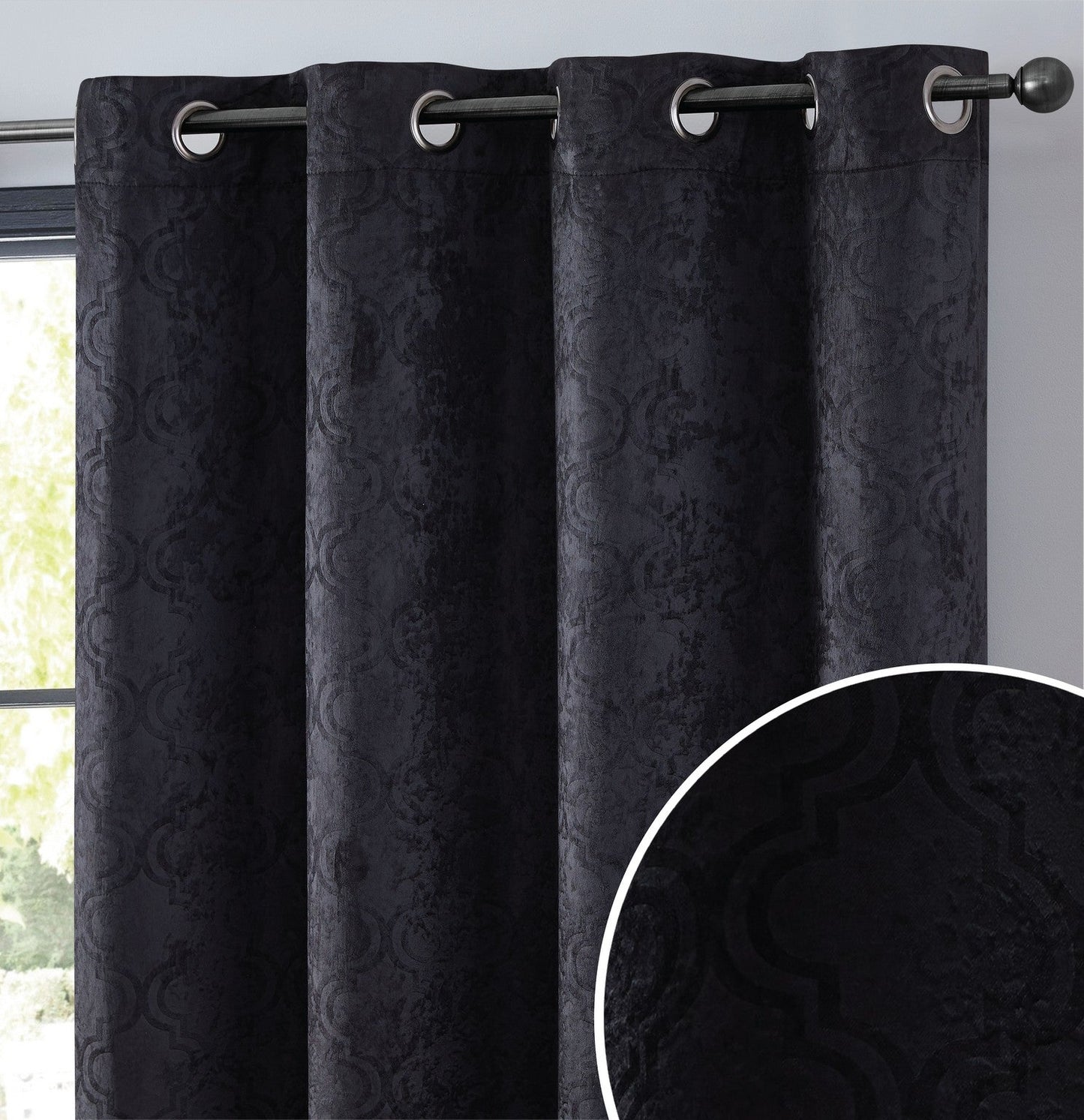 Redmont Lattice Room Darkening Grommet Curtain Panels