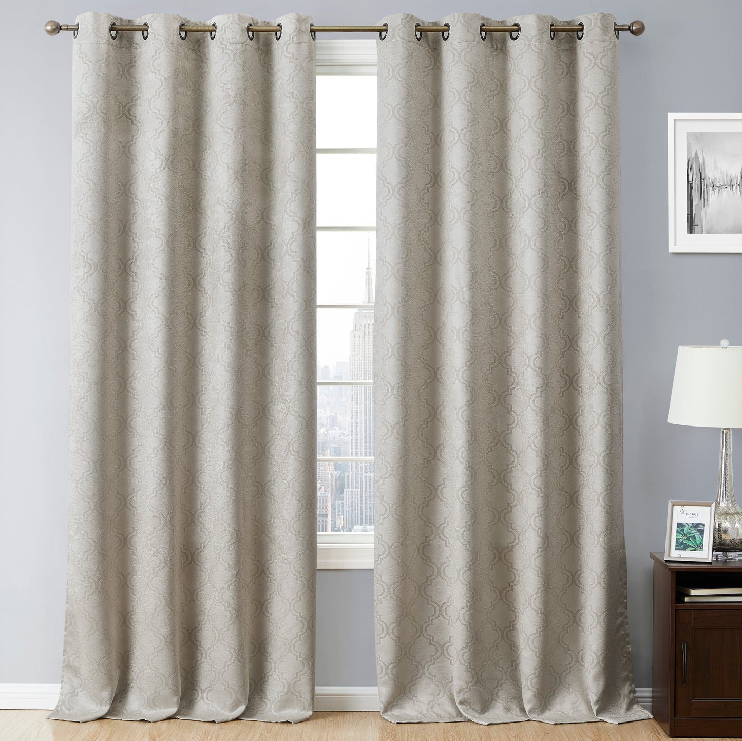 Redmont Lattice Room Darkening Grommet Curtain Panels