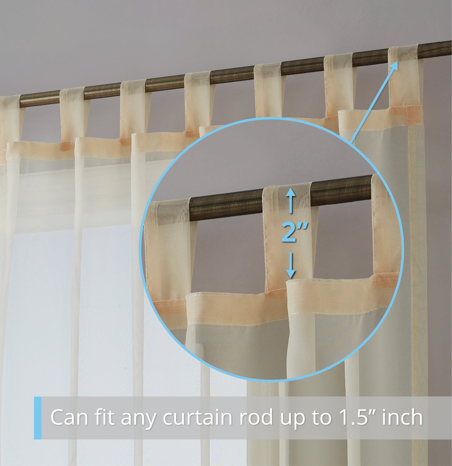 Lucento Sheer Tab Top Curtain Panels