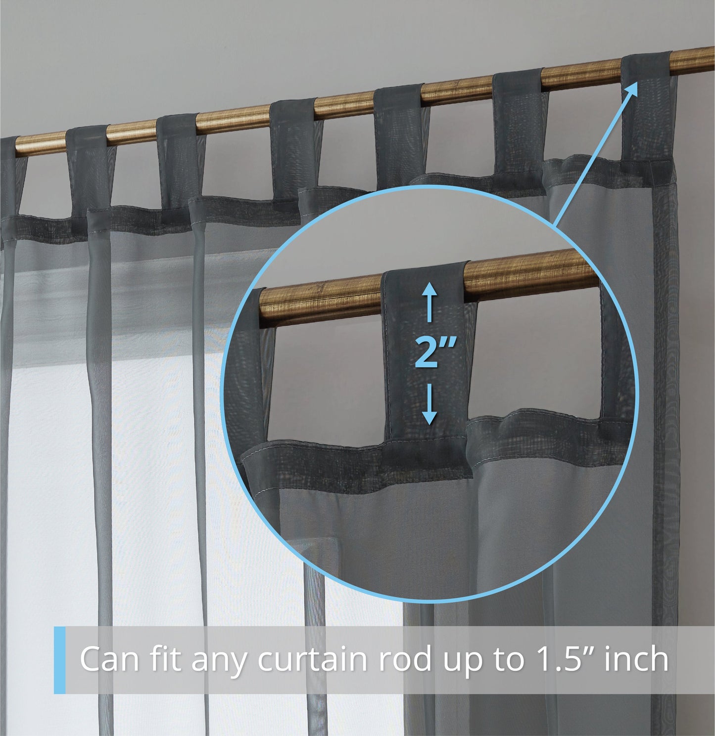 Lucento Sheer Tab Top Curtain Panels