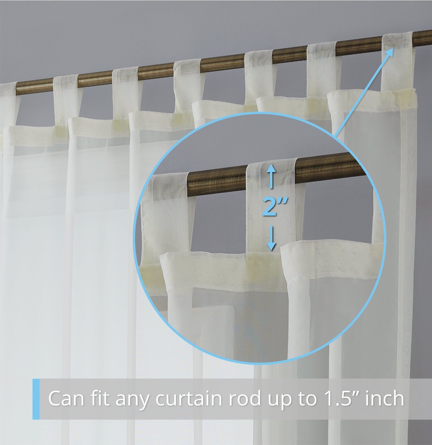 Lucento Sheer Tab Top Curtain Panels