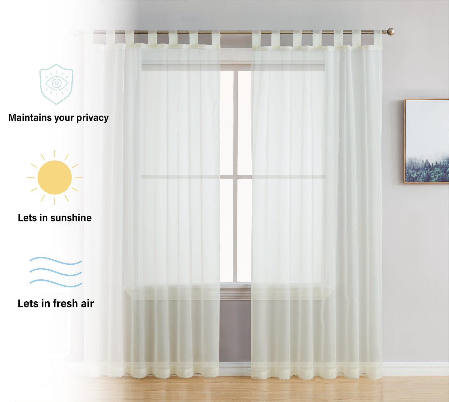 Lucento Sheer Tab Top Curtain Panels
